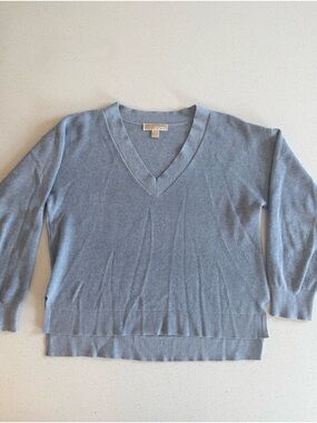Michael Kors Pale Blue V-Neck Sweater